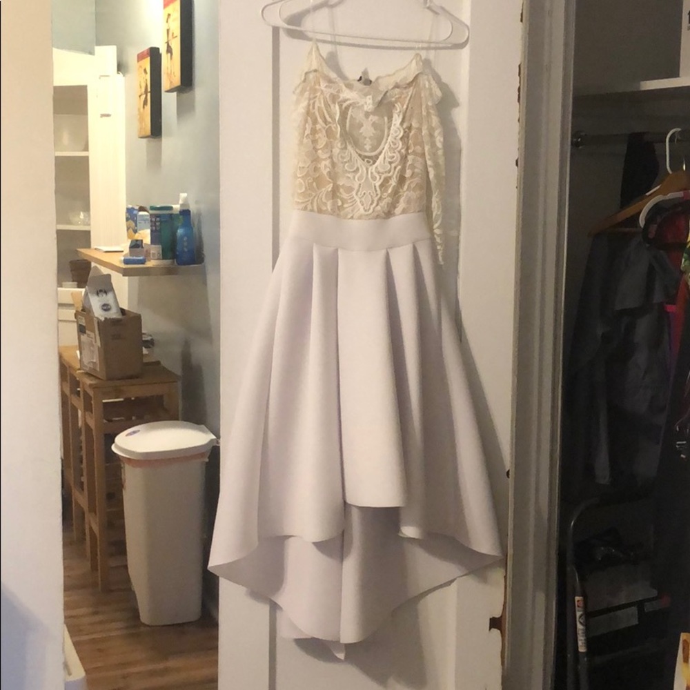 Lace off shoulder white dress